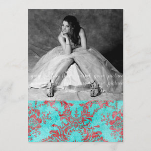 Azul vermelho do cartão com fotos do partido do