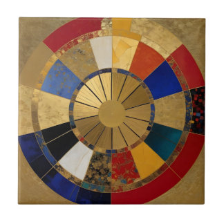 Azul vermelho e caleidoscópio Dourado