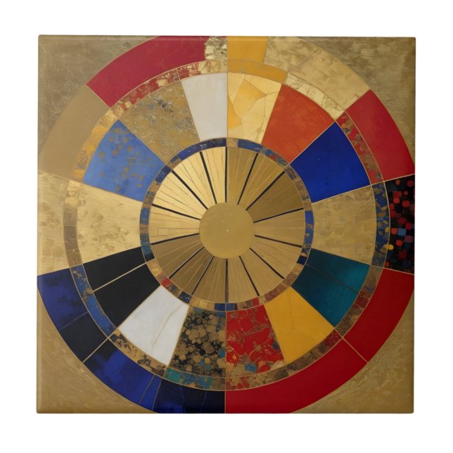 Azul vermelho e caleidoscópio Dourado (Frente)