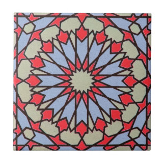 Azul vermelho geométrico do azulejo do Oriente