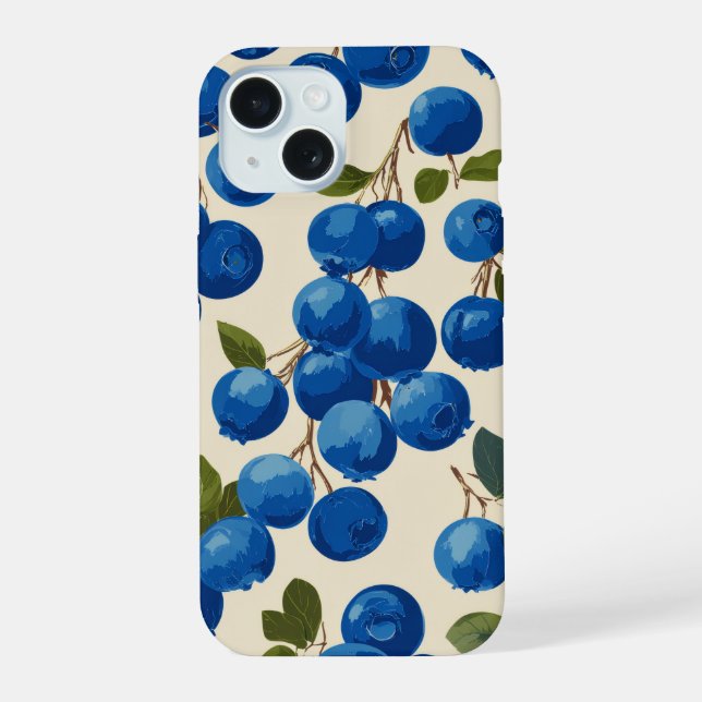 Azul Vintage de Mirtilo Elegante Chic Moderno (Verso)