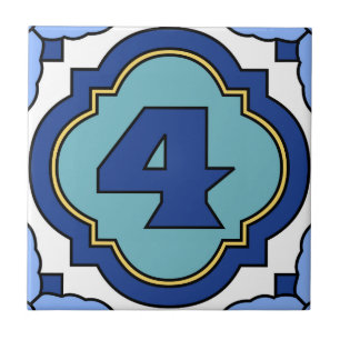 Azulejo 4 do endereço do número da ilha de
