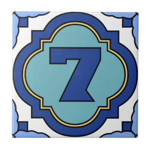 Azulejo 7 do endereço do número da ilha de