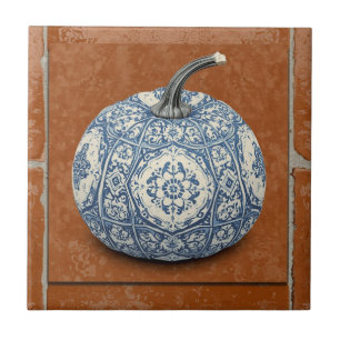 Azulejo abóbora laranja mosaico vintage em massa