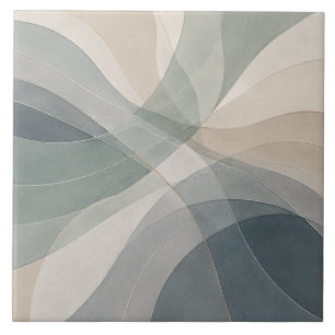 Azulejo Abstrato de Vidro do Mar Véu das Marés