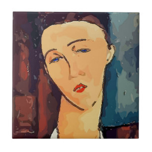 Azulejo Abstrato Mulher Marrom, adicionar texto Az