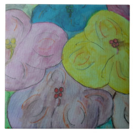 Azulejo abstrato Summer Floral Cerâmica