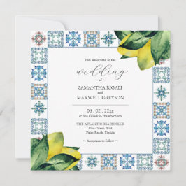 Azulejo Amalfi & Watercolor Lemon Convites De Casa