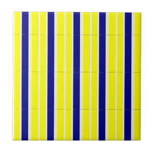 Azulejo Amarelo & Azul Faixa Branca