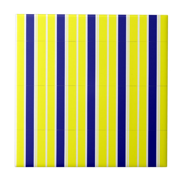 Azulejo Amarelo & Azul Faixa Branca (Frente)