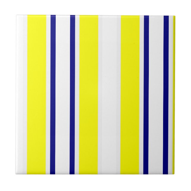 Azulejo Amarelo & Azul Faixa Branca (Frente)
