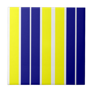 Azulejo Amarelo & Azul Faixa Branca
