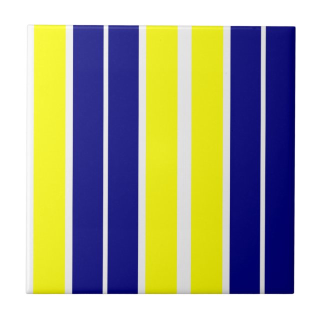 Azulejo Amarelo & Azul Faixa Branca (Frente)