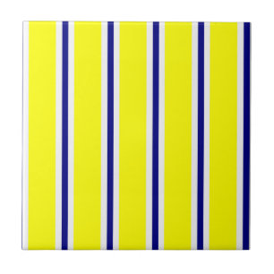 Azulejo Amarelo & Azul Faixa Branca