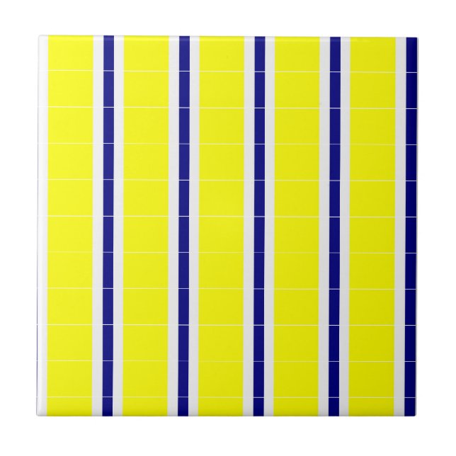 Azulejo Amarelo & Azul Faixa Branca (Frente)