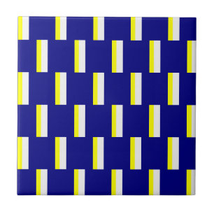 Azulejo Amarelo & Azul Faixa Branca
