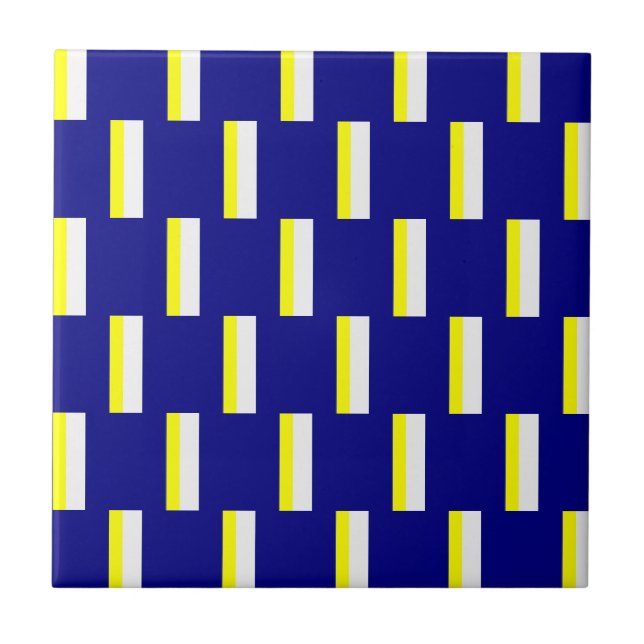 Azulejo Amarelo & Azul Faixa Branca (Frente)