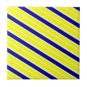 Azulejo Amarelo & Azul Faixa Branca