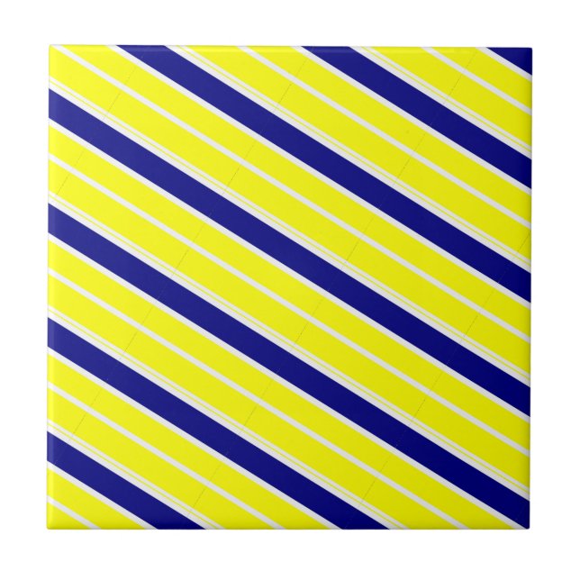 Azulejo Amarelo & Azul Faixa Branca (Frente)