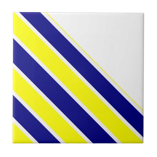 Azulejo Amarelo & Azul Faixa Branca (Frente)