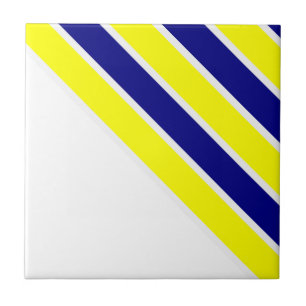 Azulejo Amarelo & Azul Faixa Branca Quadrado