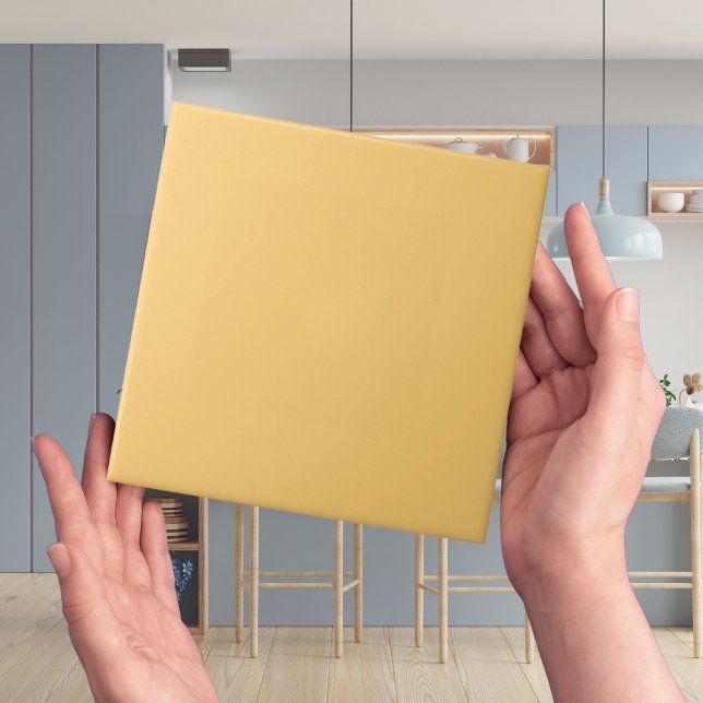 Azulejo amarelo-babouche marroquino (muted plain yellow color tiles in modern minimalist)