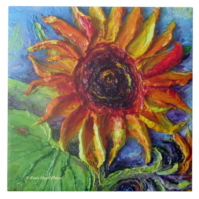 Azulejo amarelo do girassol (Frente)