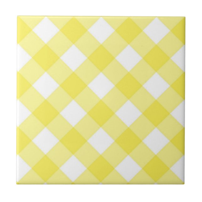 Azulejo Amarelo & Listra Branca Quadrada (Frente)