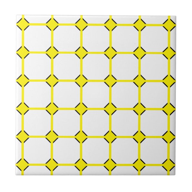 Azulejo Amarelo Rhombus Cerâmico Pequeno (4,25" x  (Frente)