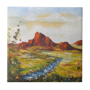 Azulejo Ann Hayes pintando Red Rock Canyan