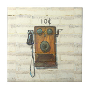 azulejo antigo do telefone de pagamento da parede