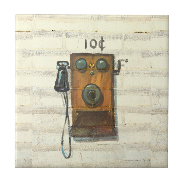 azulejo antigo do telefone de pagamento da parede (Frente)