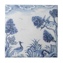 Azulejo Antiquado - Cena Pastoral Azul e Branco-7