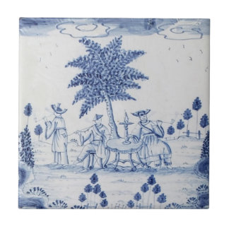 Azulejo Antique Delft-Pastoral Cena Azul e Branco-