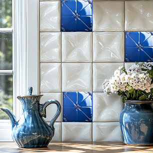 Azulejo Art Déco Azul Escuro
