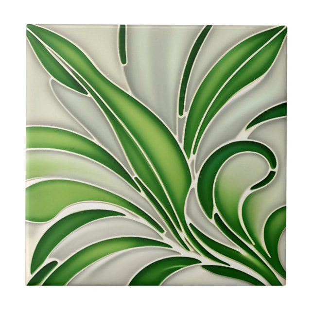 Azulejo Art Deco Bamboo Leaf (Frente)