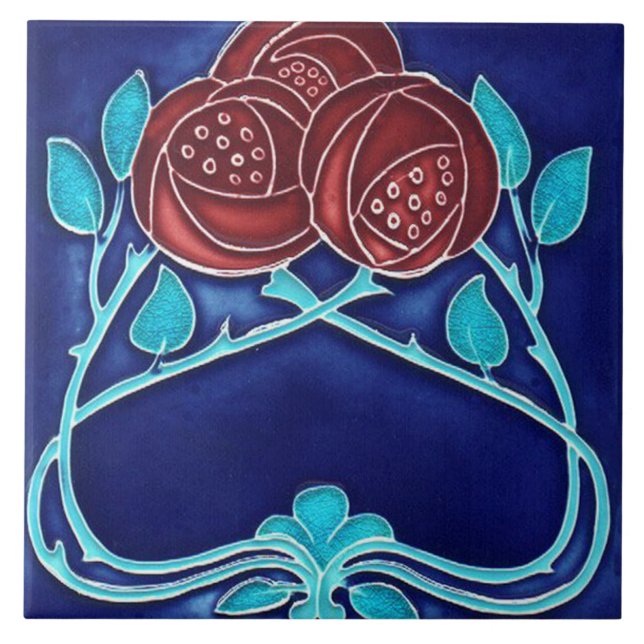 Azulejo art nouveau estilo lareira decorativa (Frente)