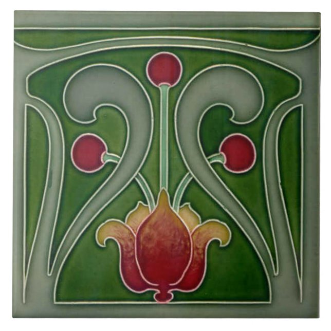 Azulejo art nouveau estilo lareira decorativa (Frente)