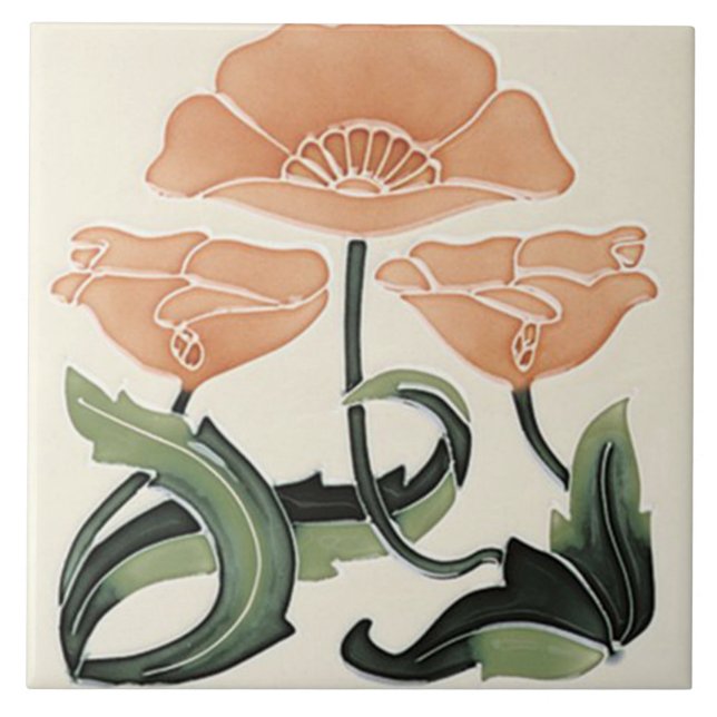 Azulejo art nouveau estilo lareira decorativa (Frente)