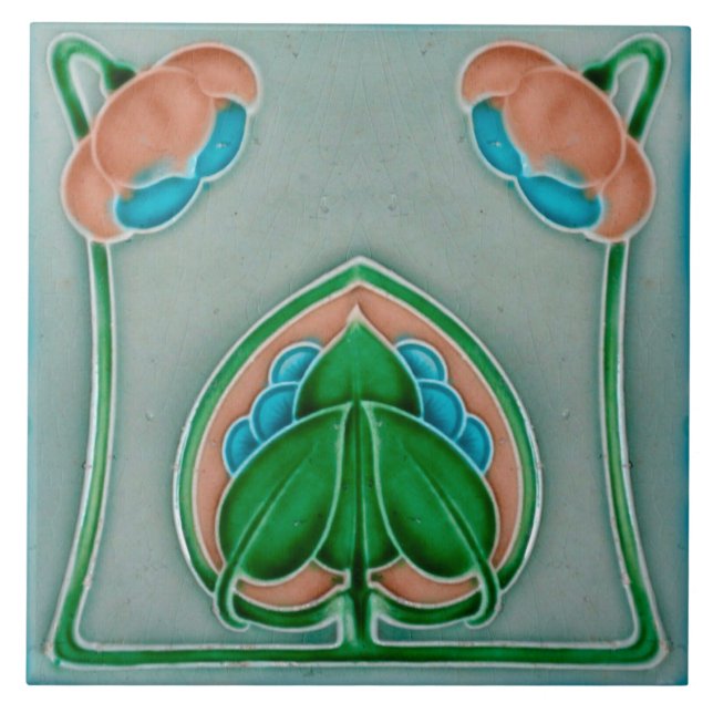 Azulejo art nouveau estilo lareira decorativa (Frente)