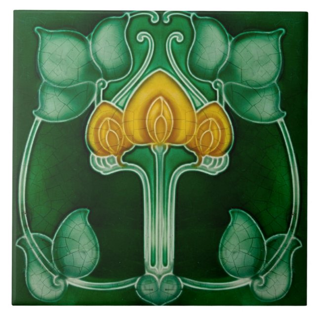 Azulejo art nouveau estilo lareira decorativa (Frente)