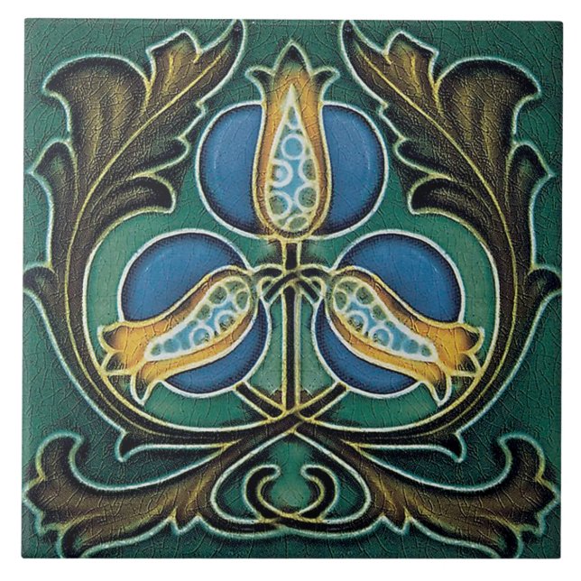 Azulejo art nouveau estilo lareira decorativa (Frente)