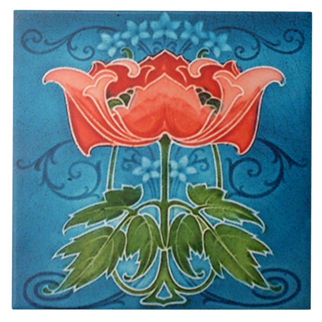 Azulejo art nouveau estilo lareira decorativa (Frente)