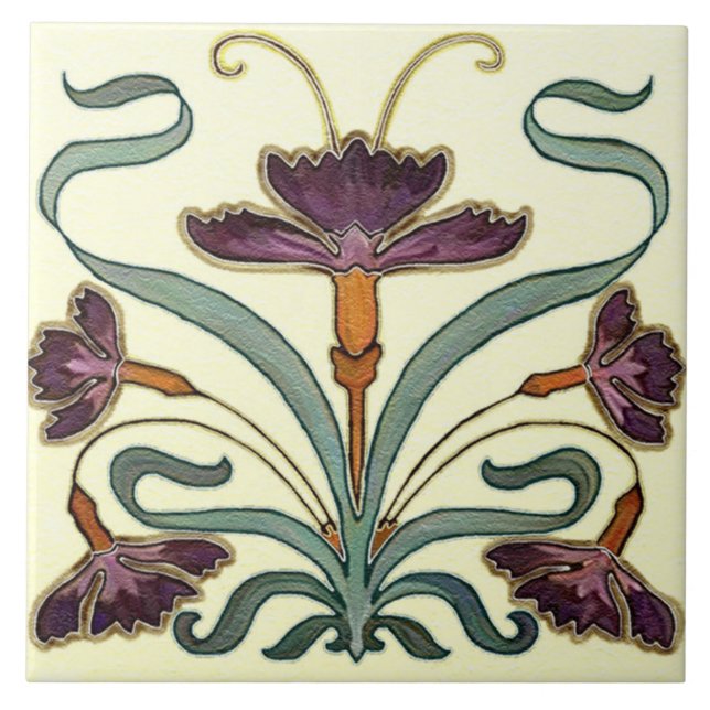 Azulejo art nouveau estilo lareira decorativa (Frente)