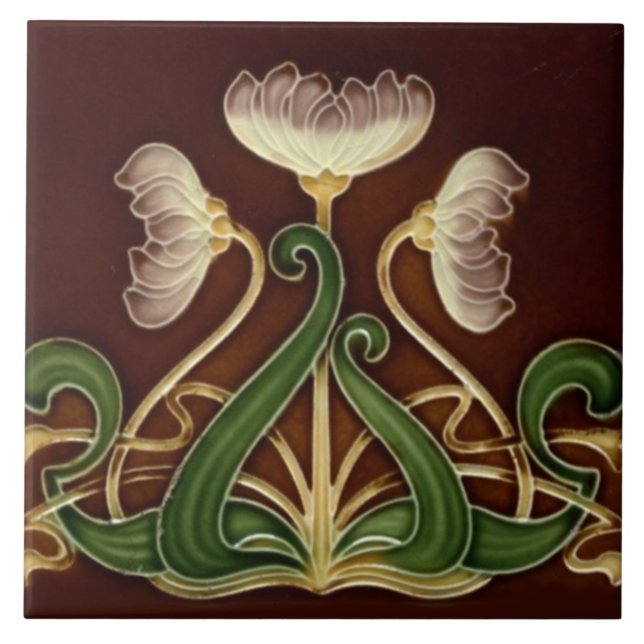 Azulejo art nouveau estilo lareira decorativa (Frente)