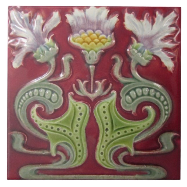 Azulejo art nouveau estilo lareira decorativa (Frente)