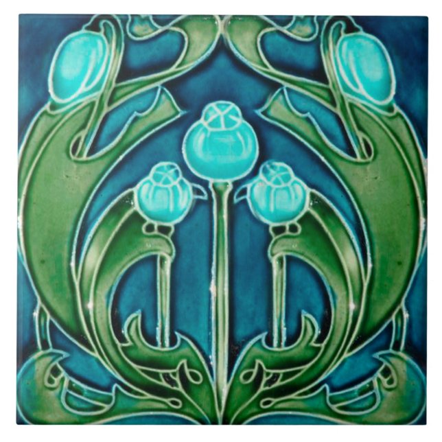 Azulejo art nouveau estilo lareira decorativa (Frente)