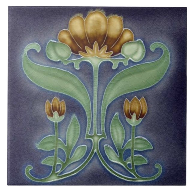 Azulejo art nouveau estilo lareira decorativa (Frente)