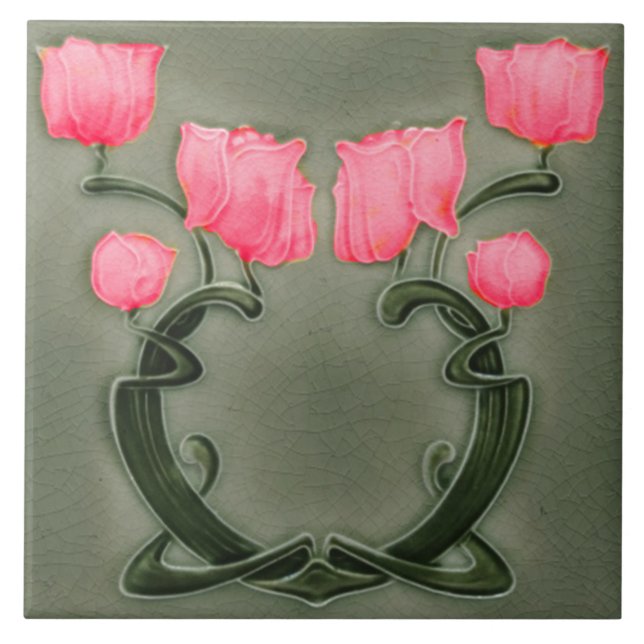 Azulejo art nouveau estilo lareira decorativa (Frente)