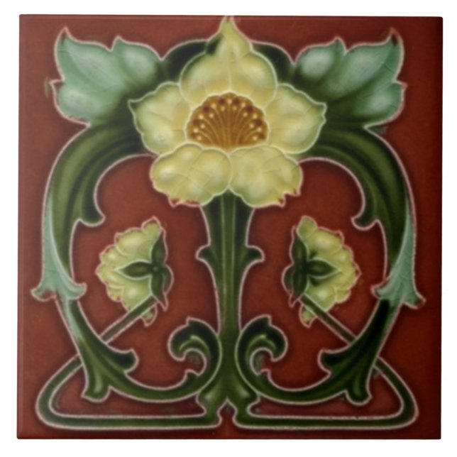 Azulejo art nouveau estilo lareira decorativa (Frente)